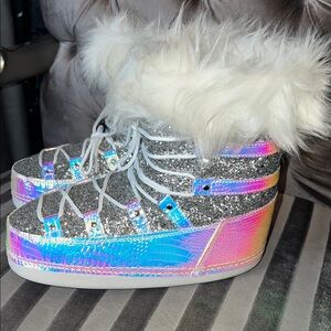 Cape Robbin "Polar-18" Iridescent Holographic Glitter Moon Boots ❄️✨👑
